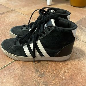Black Adidas high top shoes
